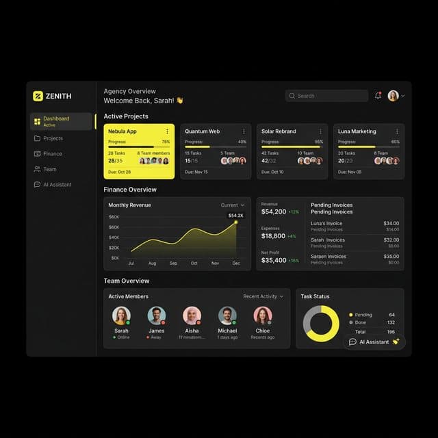 Agency OS Dashboard — AI-powered company management platform